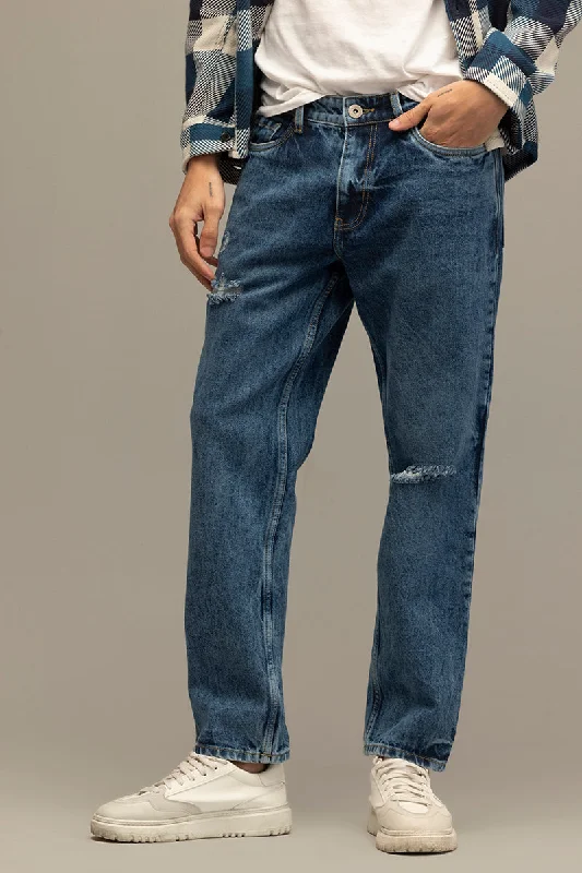 Straight Jeans for Classic Style -Refined Ink Blue Relaxed Fit Jeans