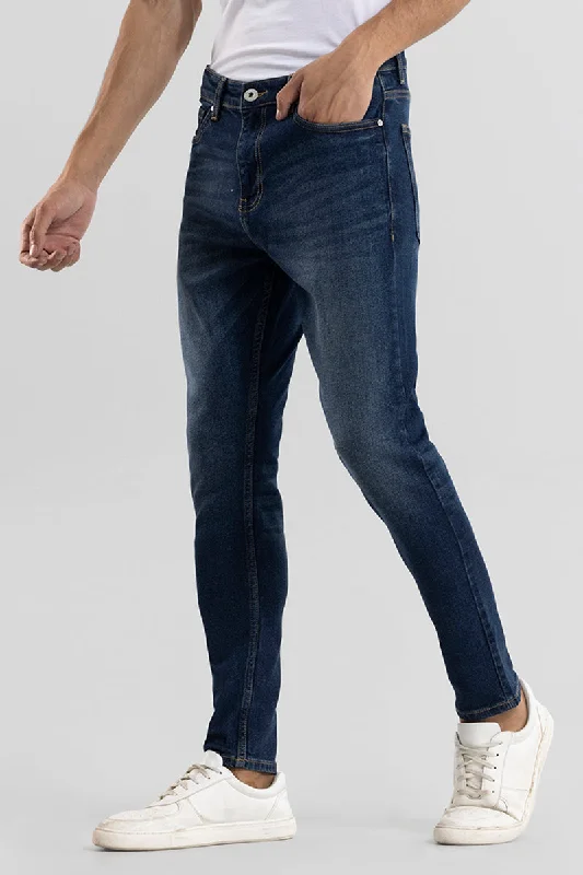 Party Jeans for Night Out -Cerulean Mid Blue Skinny Jeans