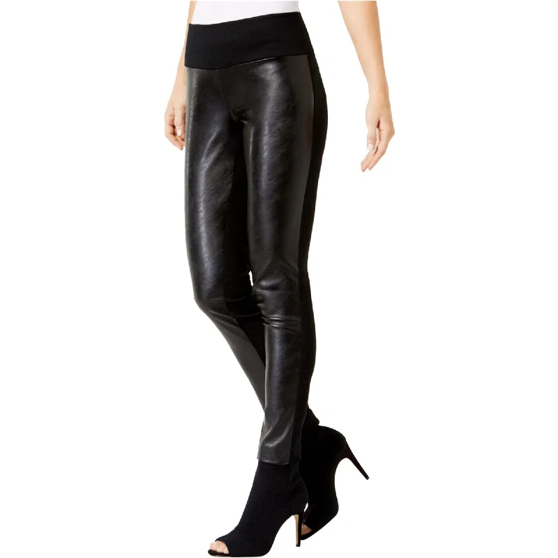 Statement tight trousers for women with bold color options for fashion-forward looks -I-N-C Womens Faux Leather Casual Leggings, Black, 6 Short