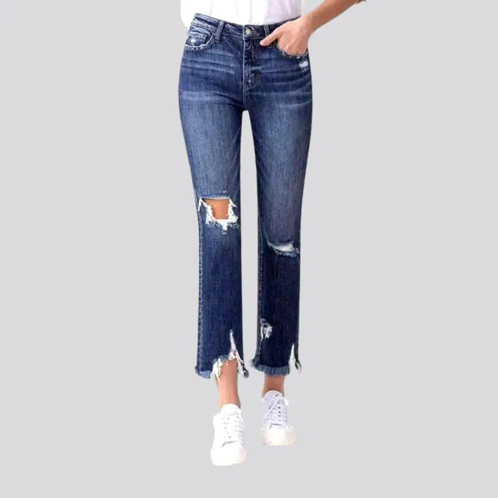 Graduation Jeans for Milestone -Slim women's ripped-hem jeans