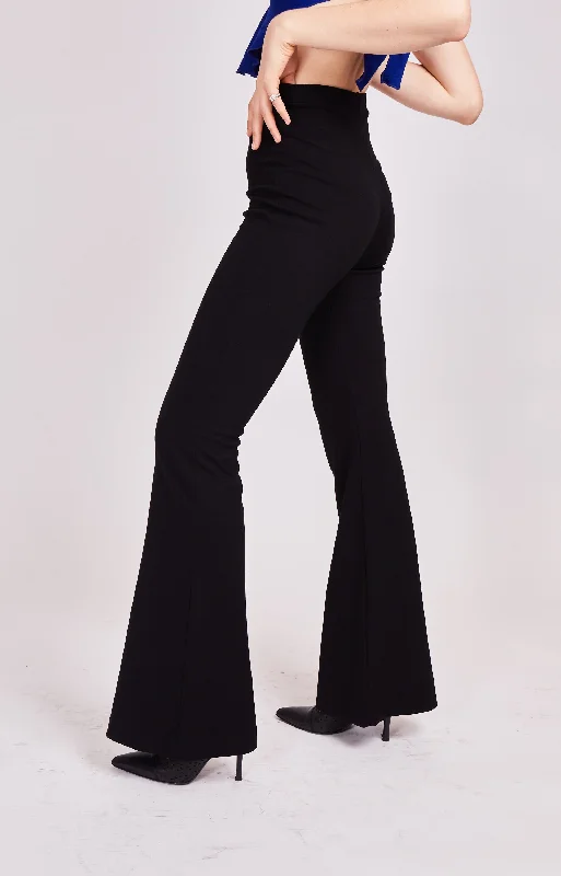 Elegant tight trousers for women with high-quality wool fabric for refined look -Flared Ponti Leggings