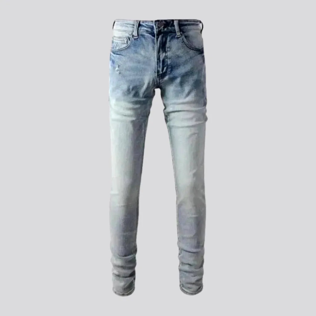 Outdoor Jeans for Adventures -Skinny men's furrowed jeans