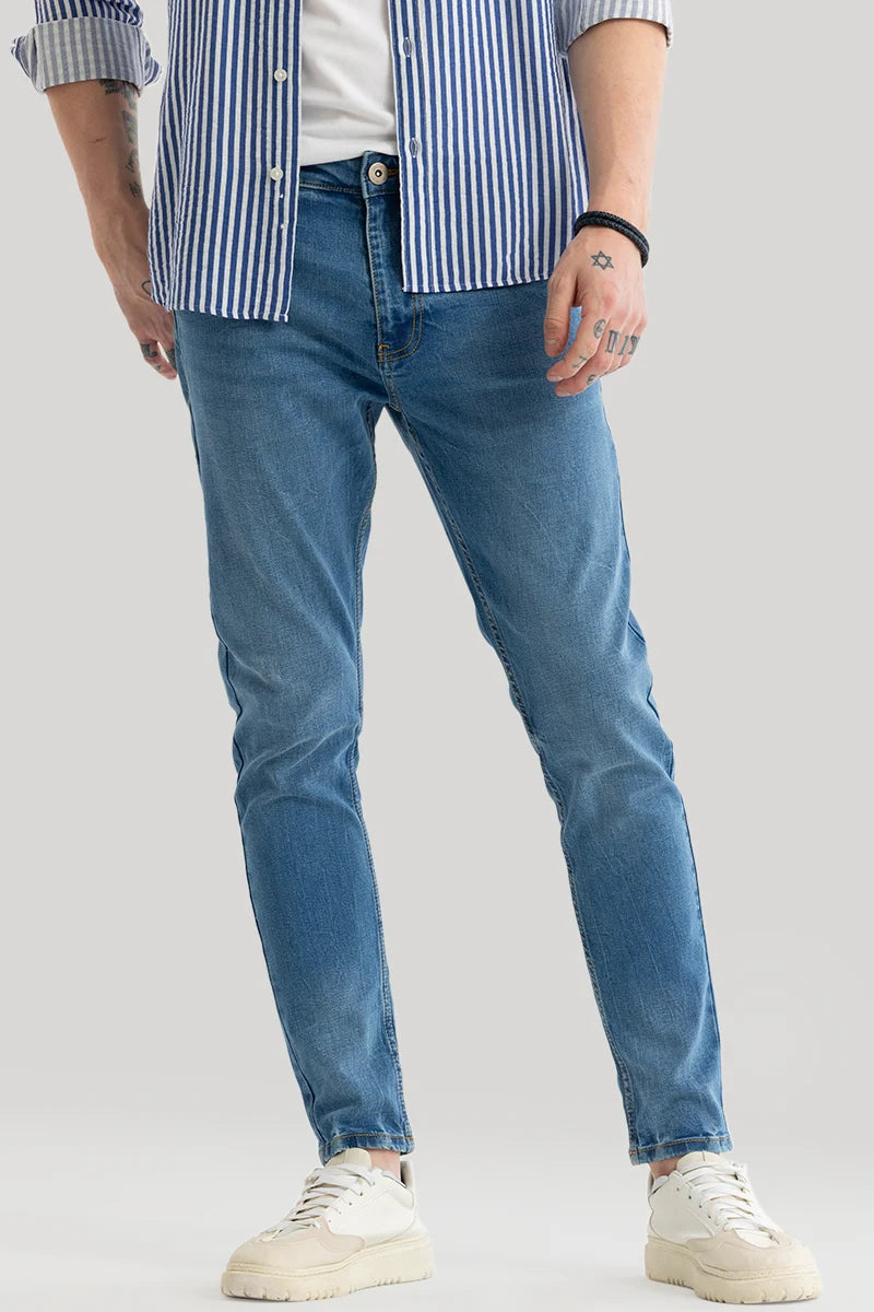 Organic Jeans for Natural -Phantom Sky Blue Plain Skinny Fit Jeans