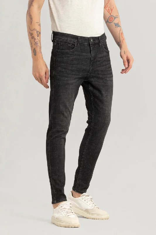 Metal Button Jeans for Classic -Osprey Black Skinny Fit Jeans