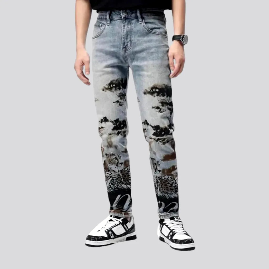 Bootcut Jeans for Flattering -Vintage painted fashion men's jeans