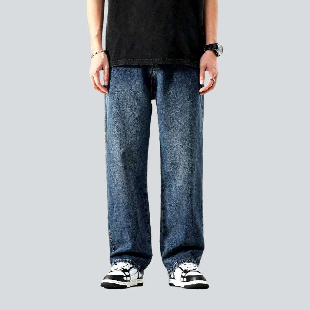 Valentine's Day Jeans for Romantic -Baggy mid-waist jeans
 for men