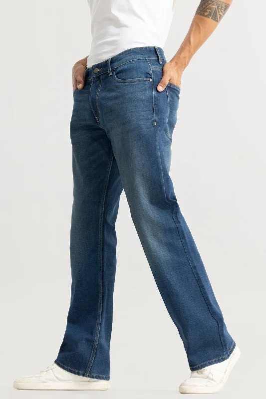 Black Jeans for Formal Look -Dimmet Washed Blue Bootcut Jeans