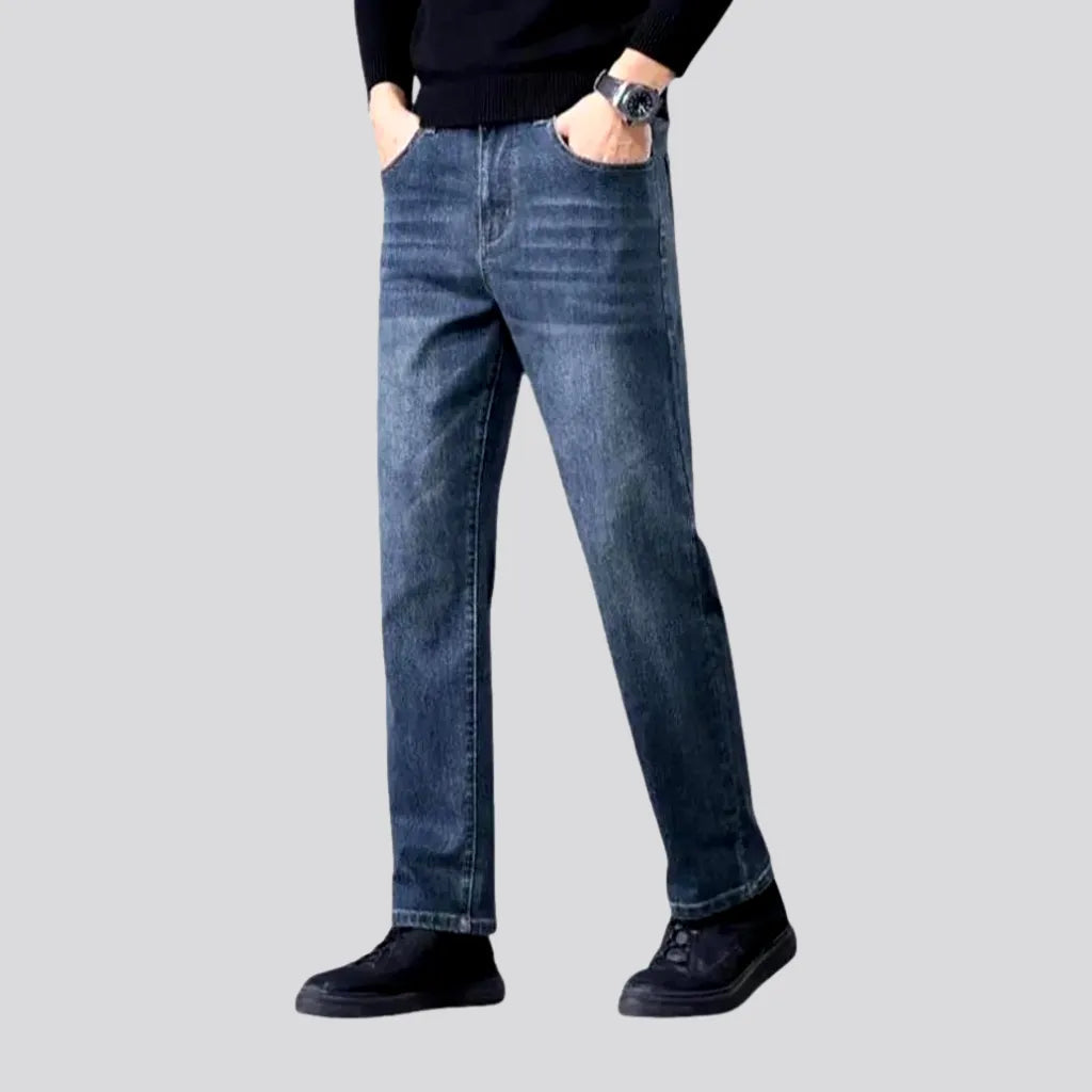 Zipper Fly Jeans for Convenience -High rise stretchable men's jeans