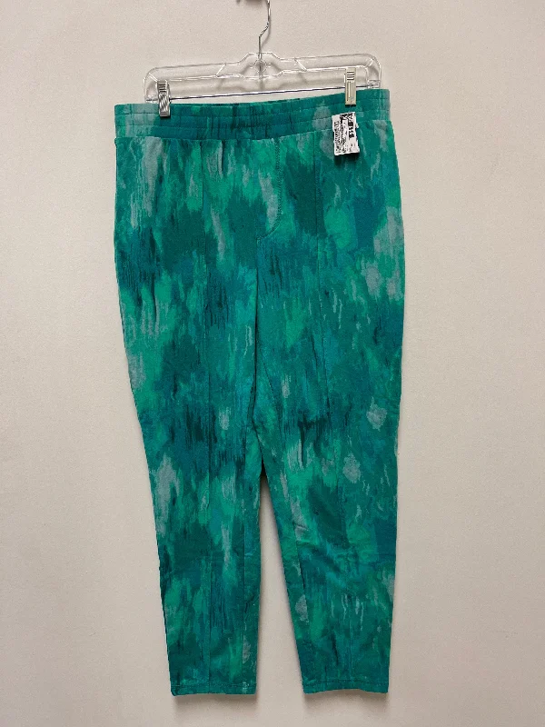 Lightweight linen pants for beach vacation style -Pants Lounge By Isaac Mizrahi Live Qvc In Green, Size: 10