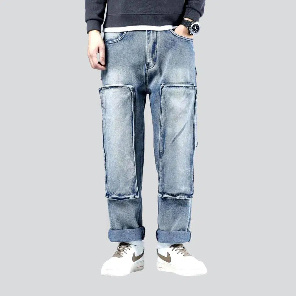 Light Wash Jeans for Casual -Skateboard jeans
 for men