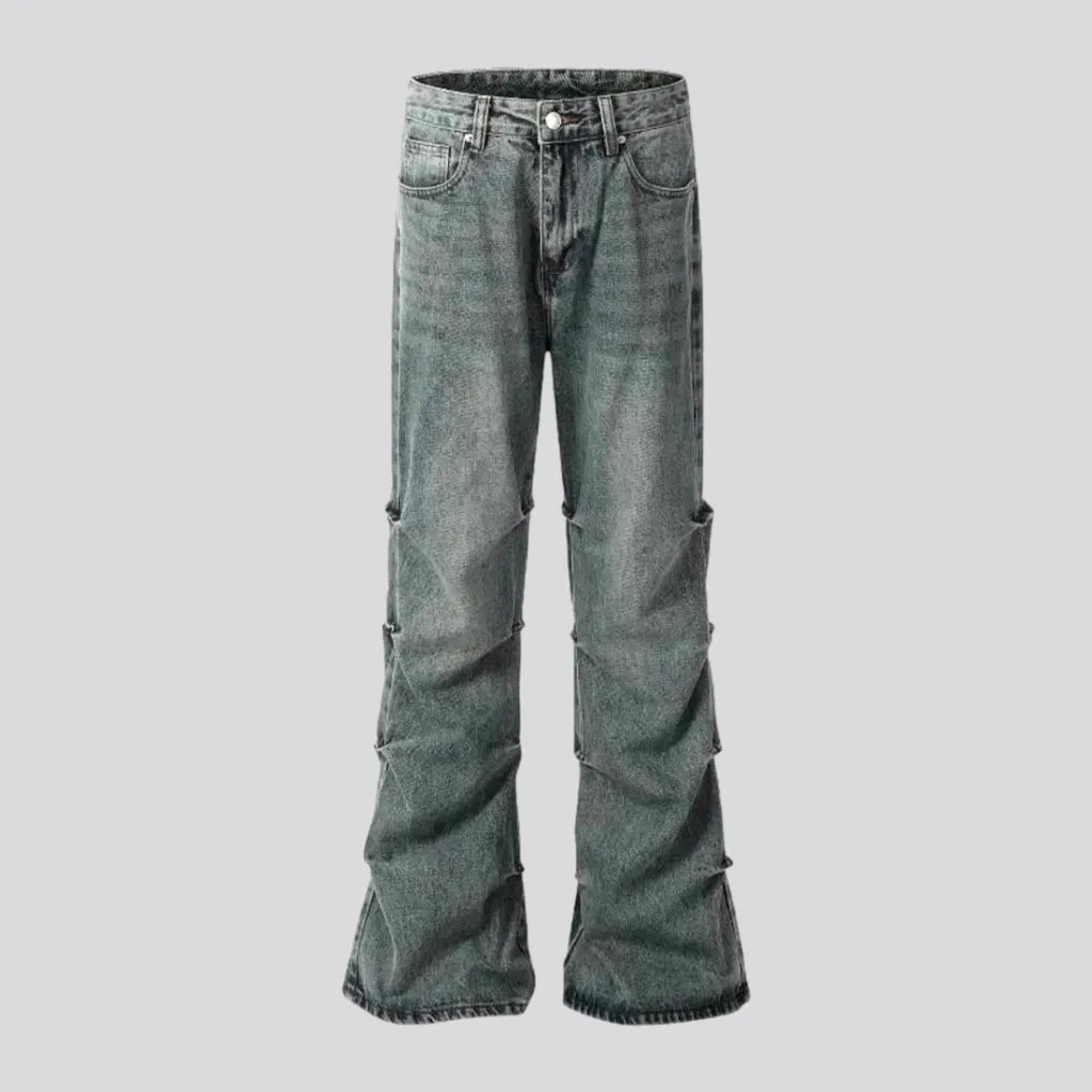 Graduation Jeans for Milestone -Sanded baggy 90s men's jeans