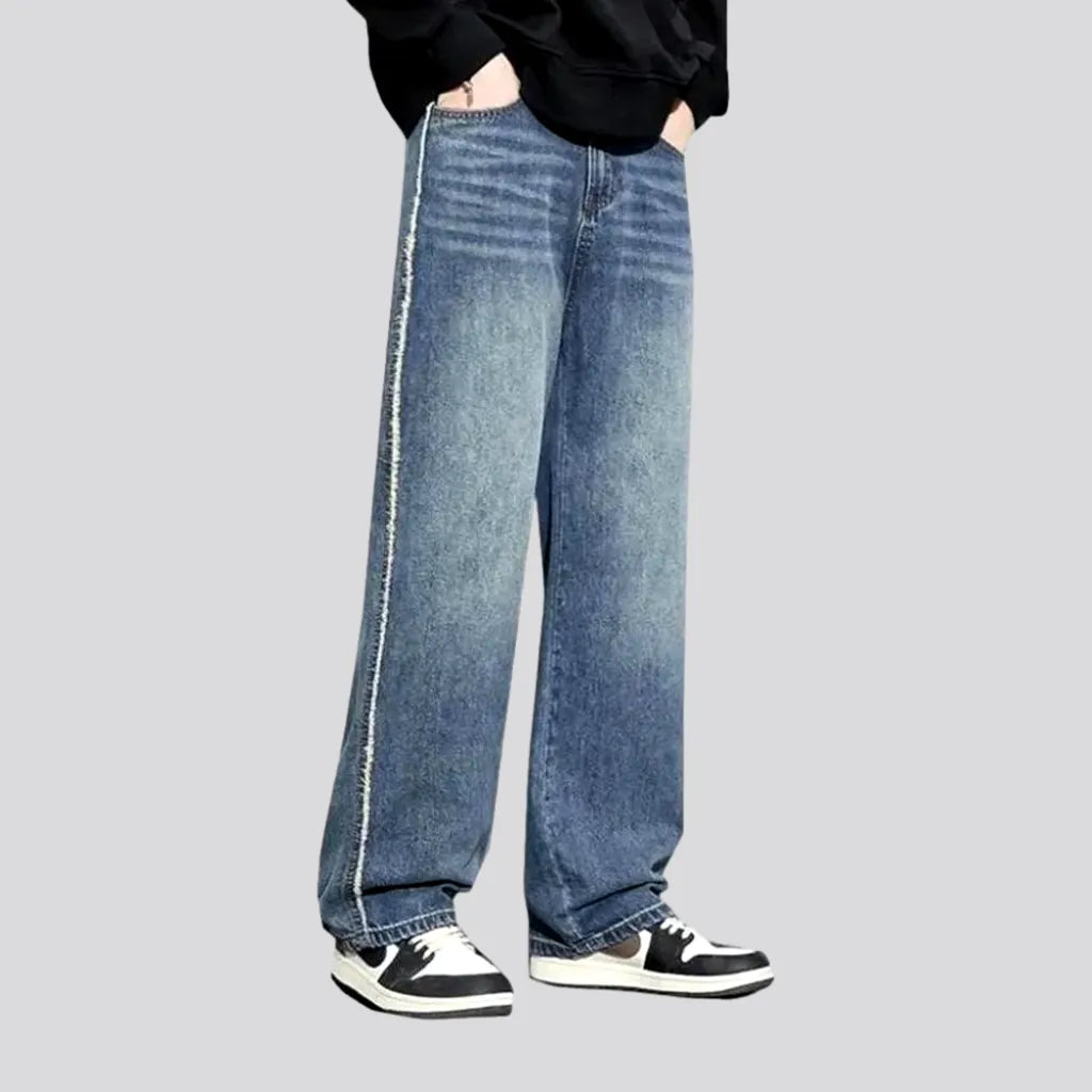 High-end Jeans for Exclusivity -Baggy creased retro men's jeans