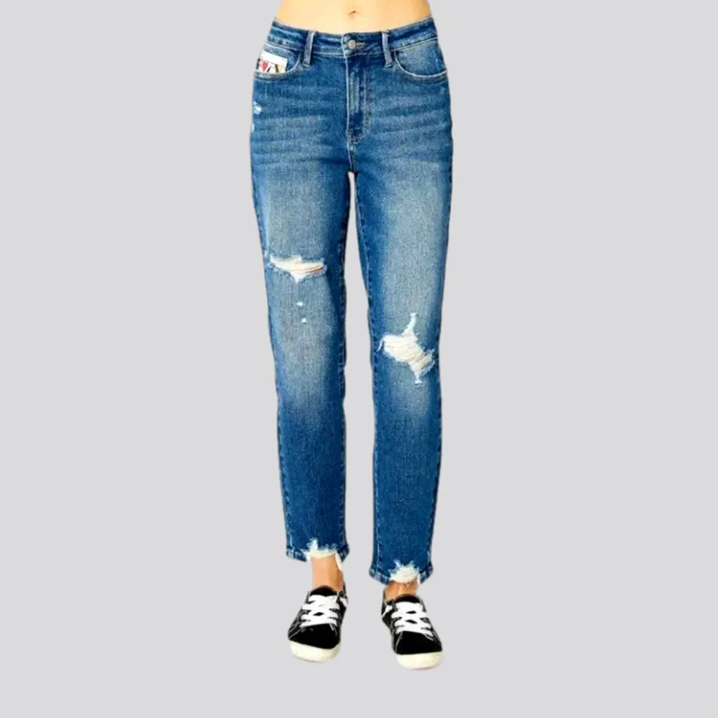 Mother's Day Jeans for Gift -Sanded mom jeans
 for ladies