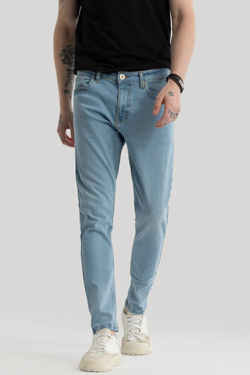 Skinny Jeans for Slim Fit -Phantom Light Blue Plain Skinny Fit Jeans