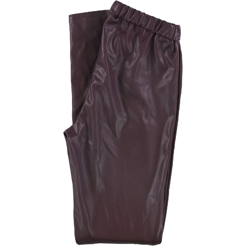 Leather tight trousers for women with edgy design and fashion-forward style -Michael Kors Womens Solid Casual Leggings