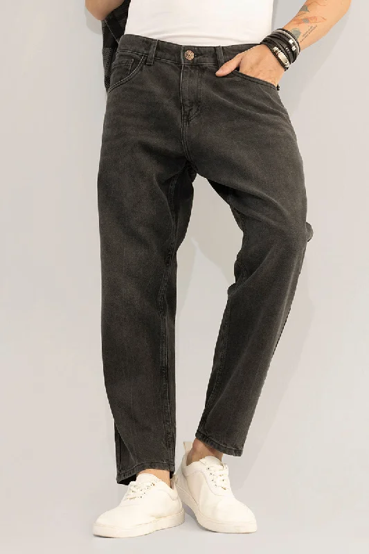 Cycling Jeans for Biking -Dusk Washed Black Baggy Fit Jeans