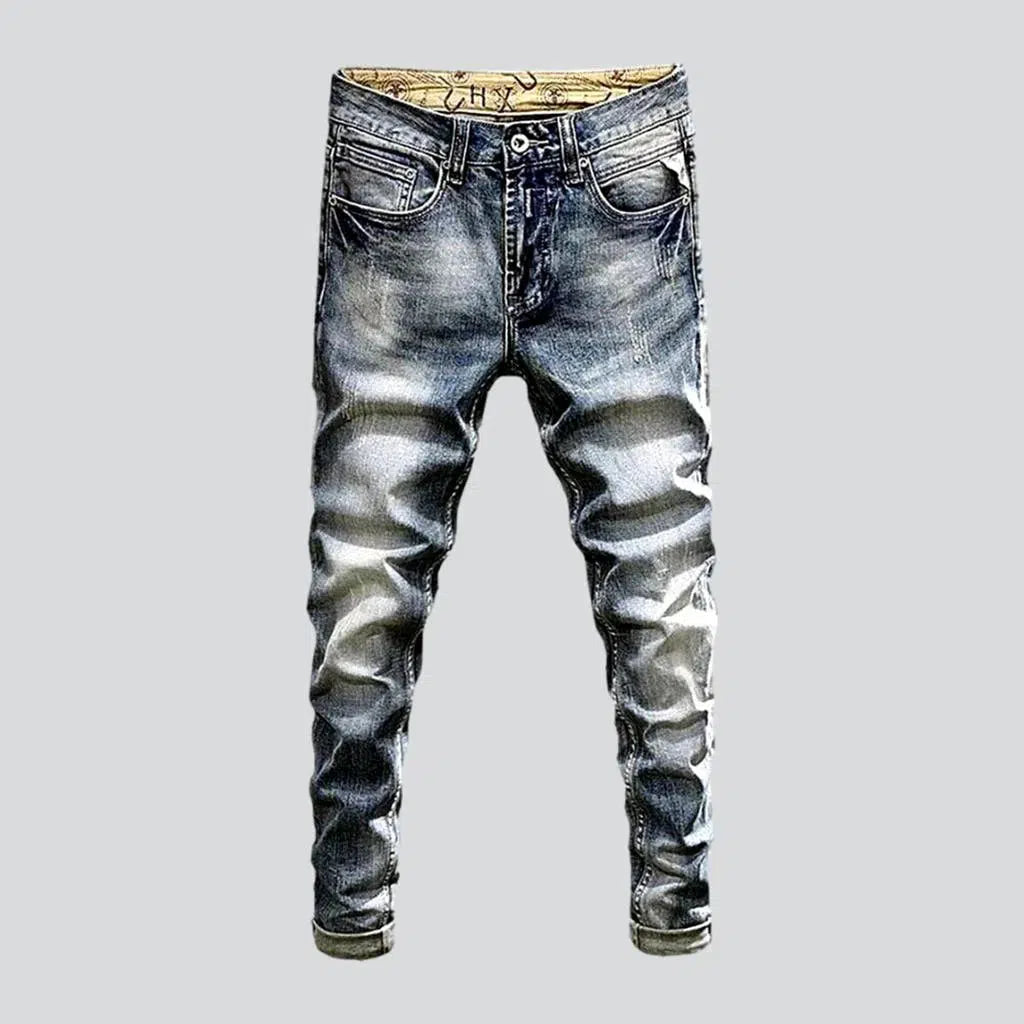 Ripped Jeans for Trendy Look -Slightly men's torn jeans