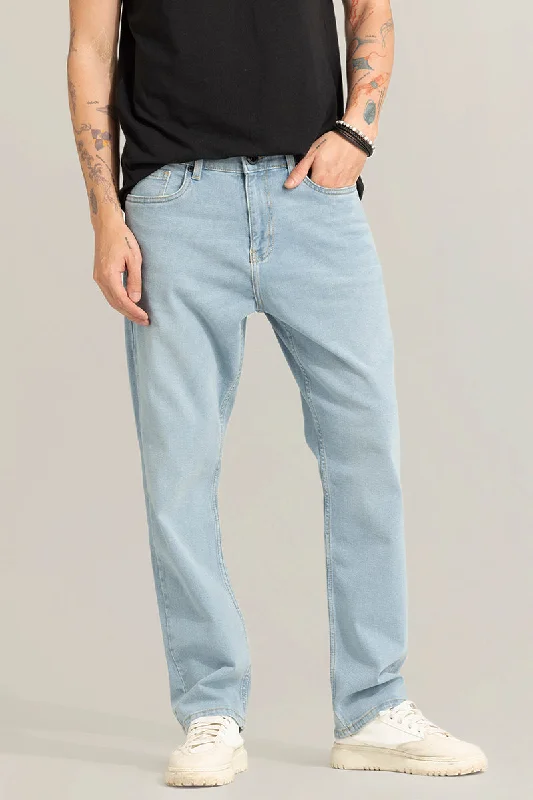 Light Wash Jeans for Casual -Romania Sky Blue Comfort Fit Jeans