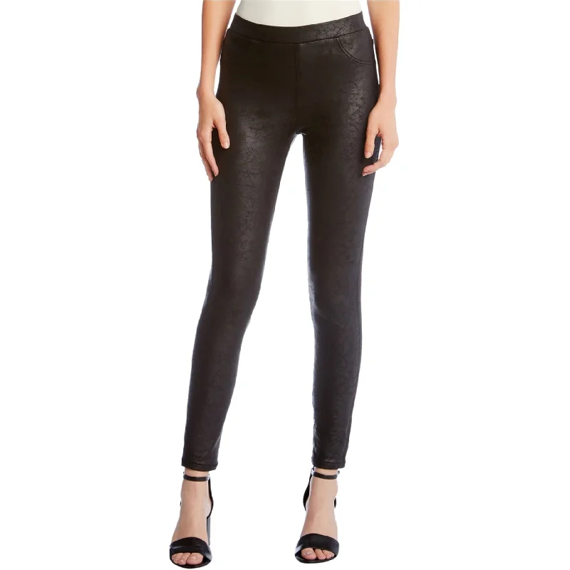 Black tight trousers for women with sleek design and versatile styling options -Karen Kane Womens Faux Leather Casual Leggings