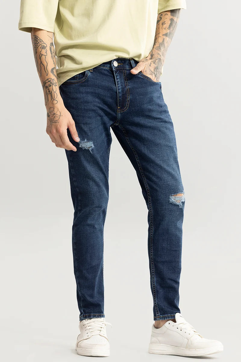 Father's Day Jeans for Present -Ripple Mid Blue Skinny Jeans