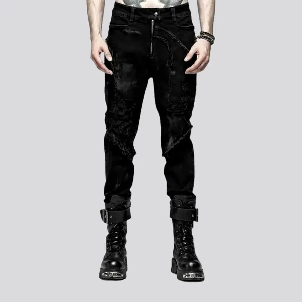 Bootcut Jeans for Flattering -High-waist men's embellished jeans