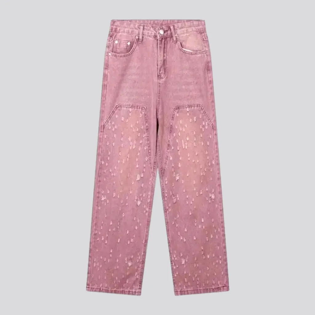 Skinny Jeans for Slim Fit -Baggy pink jeans
 for ladies