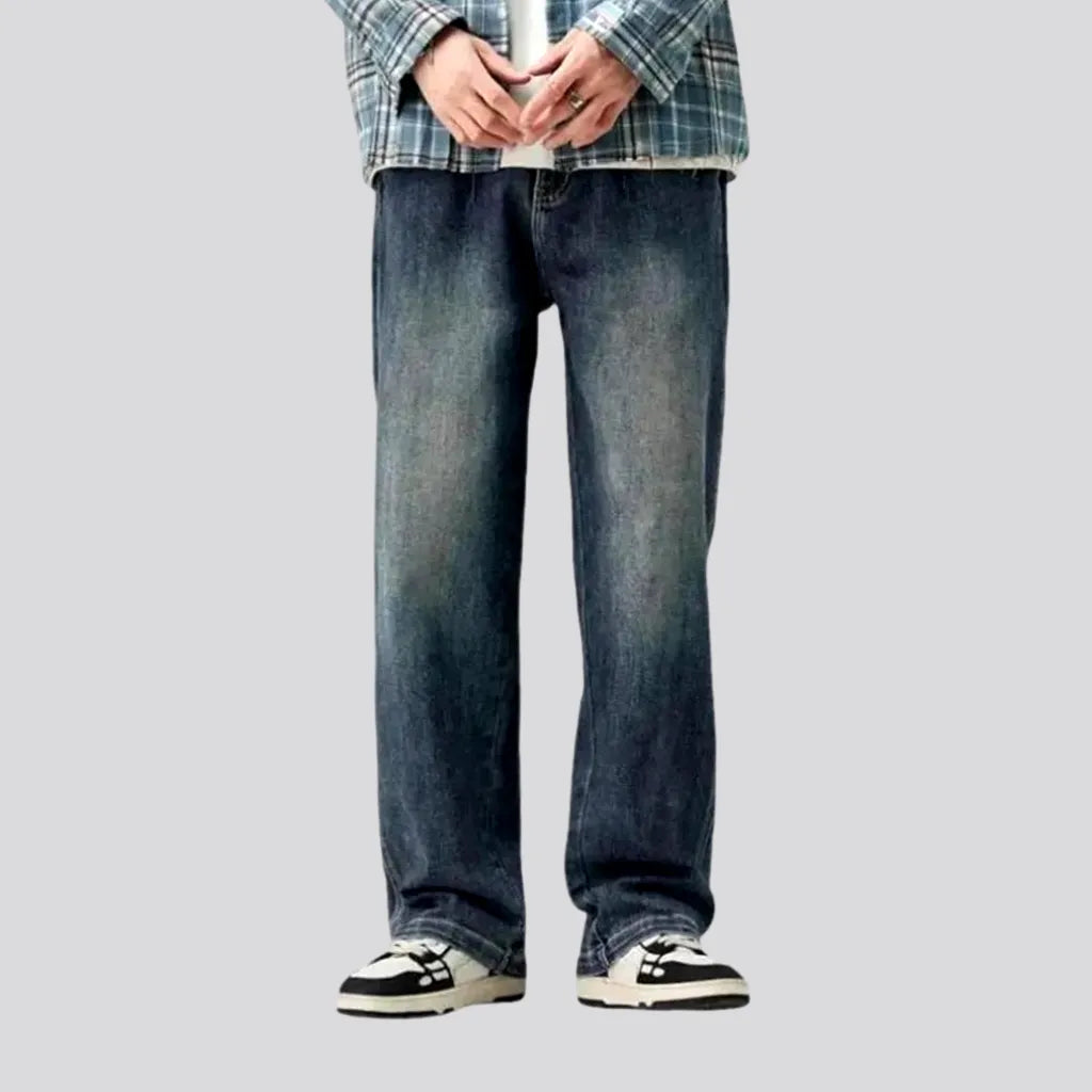 Organic Jeans for Natural -Sanded vintage baggy fit men's jeans