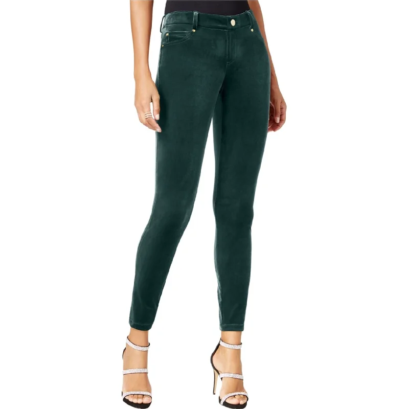 Straight-leg tight trousers for men with sharp crease and streamlined design -I-N-C Womens Velvet Casual Leggings, Green, 18