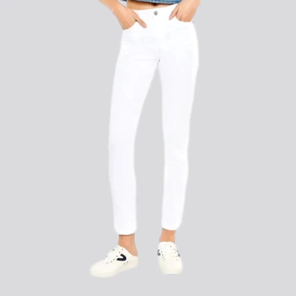 Distressed Jeans for Edgy Style -Women's white jeans