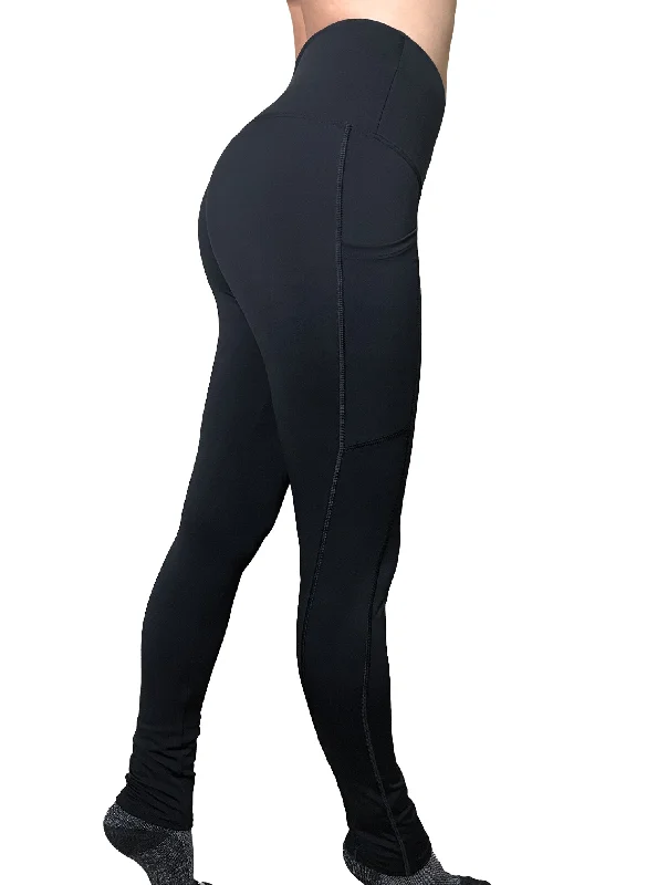 Casual tight trousers for women with cotton blend fabric for easy everyday wear -ECO-TechFlex Pocketed Leggings