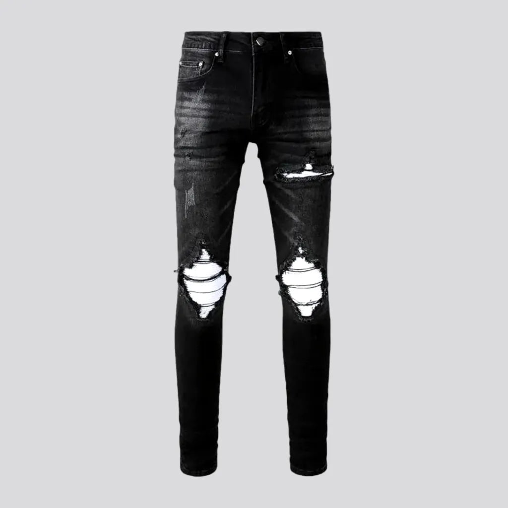 Shorts Jeans for Hot Days -Skinny fit distressed vintage men's jeans