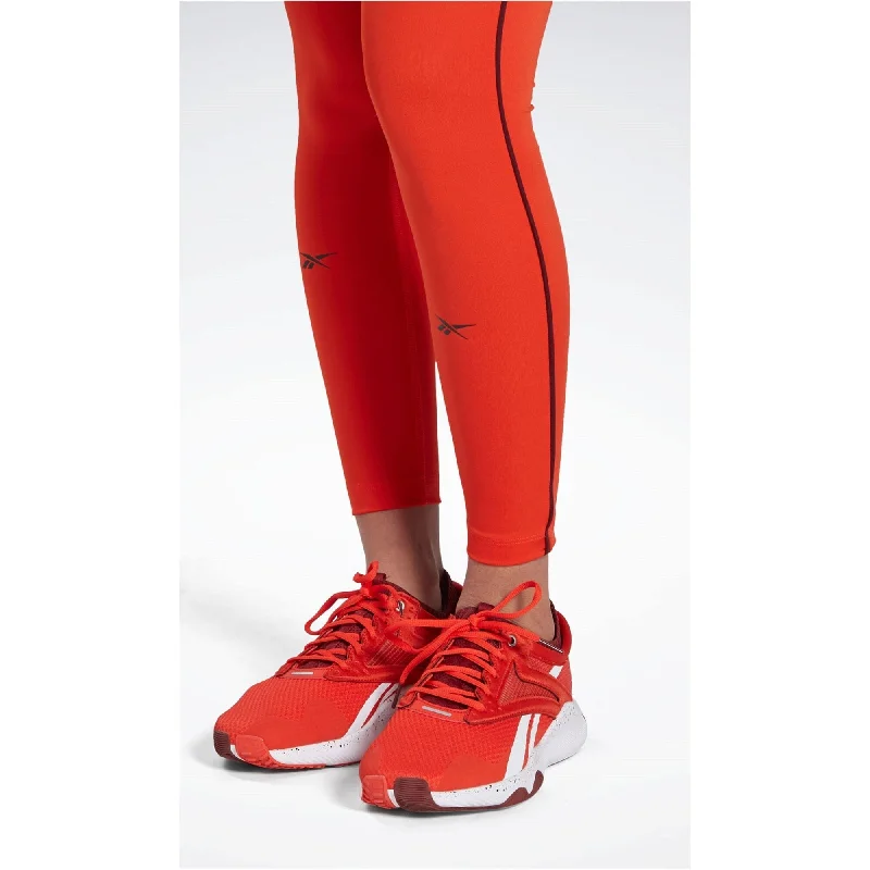 Skinny fit tight trousers for women with minimalistic design for clean look -Reebok Womens Lux Perform Casual Leggings, Red, X-Large