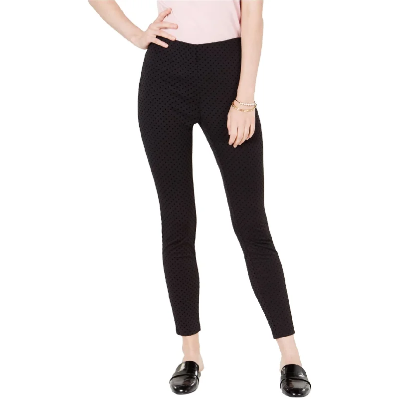 Pleated tight trousers for women with vintage-inspired design and modern twist -Maison Jules Womens Flocked Dot Casual Leggings