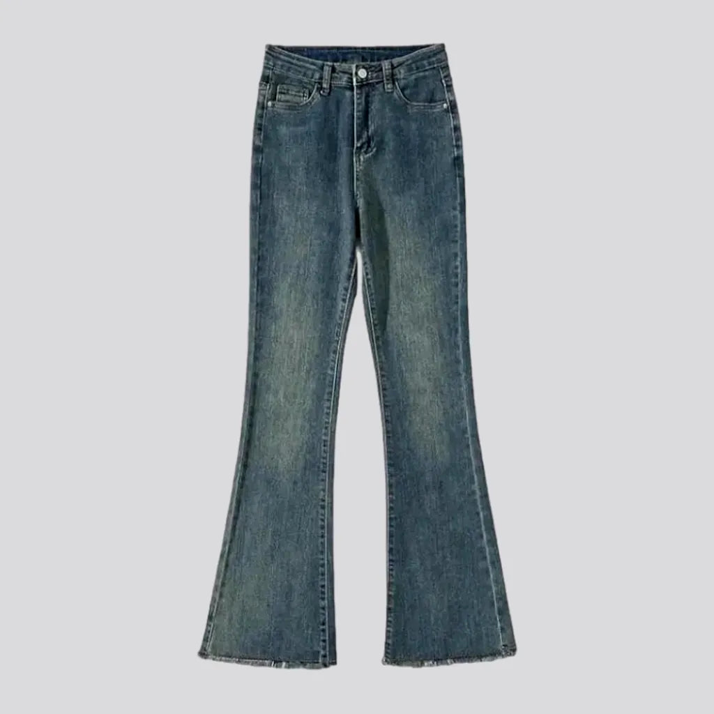 Camping Jeans for Wilderness -Raw-hem vintage jeans for ladies