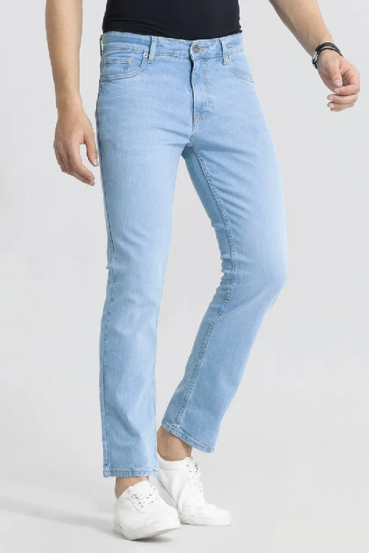 Sustainable Jeans for Eco -Ravish Sky Blue Straight Fit Jeans