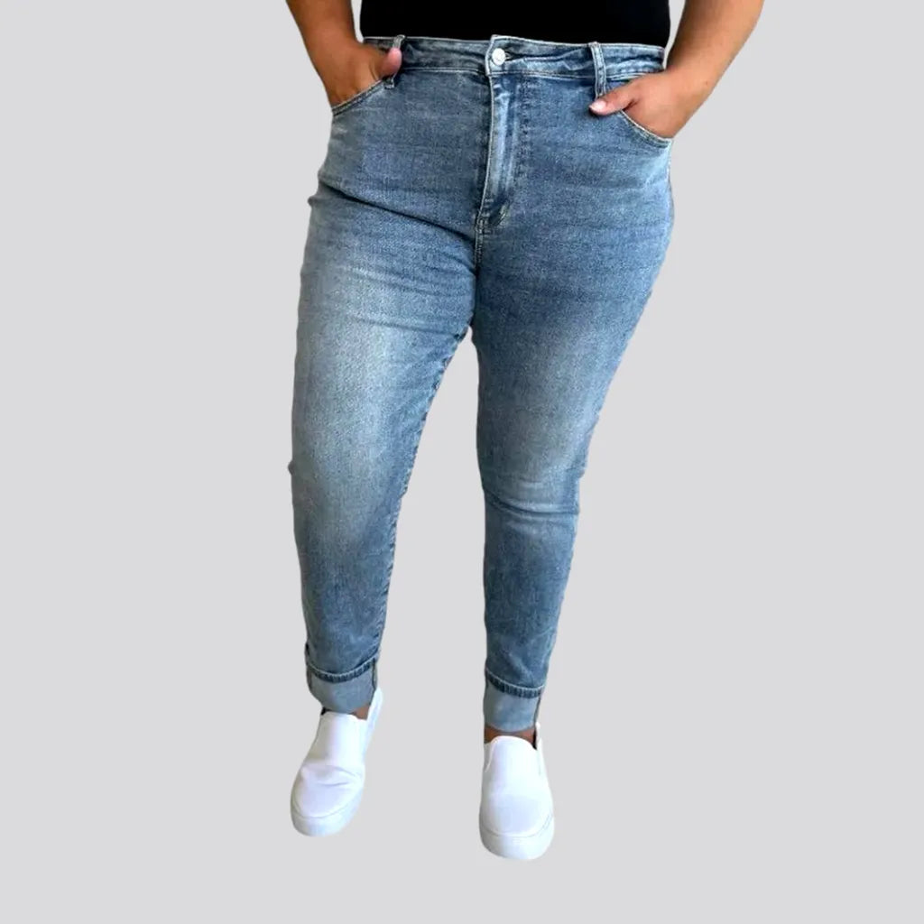 Work Jeans for Tough Jobs -Plus-size women's sanded jeans