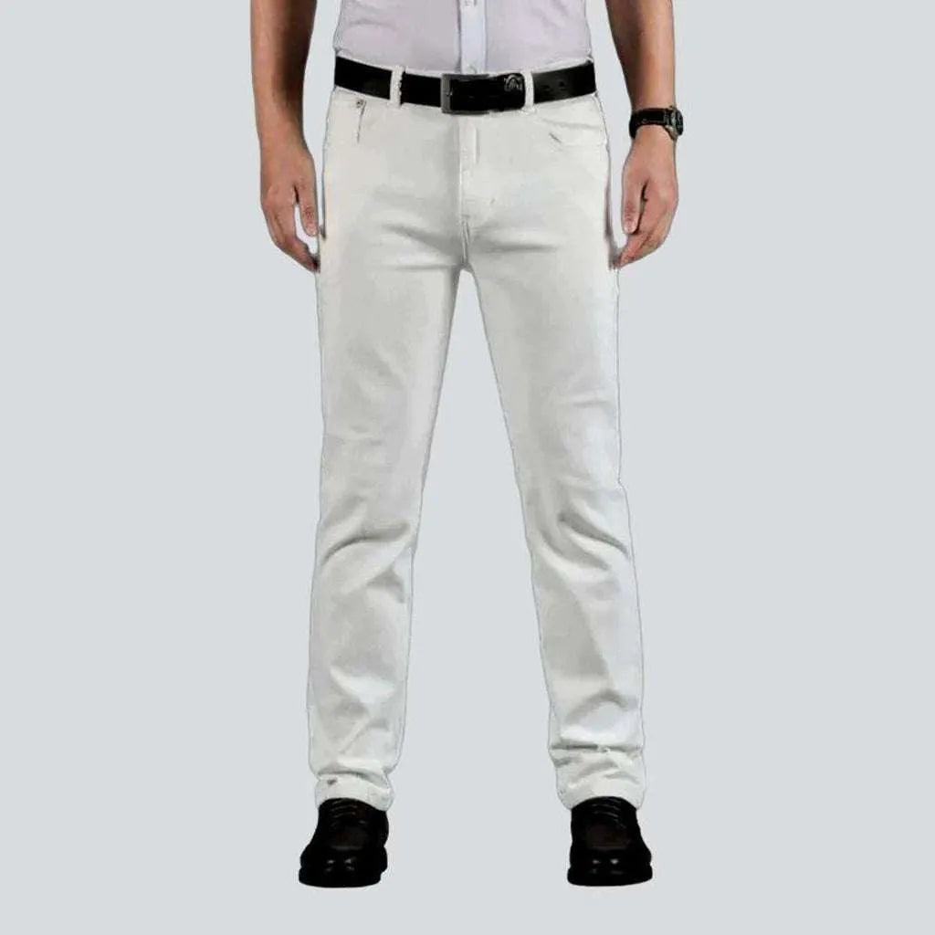 Yoga Jeans for Stretch -Straight white jeans for men