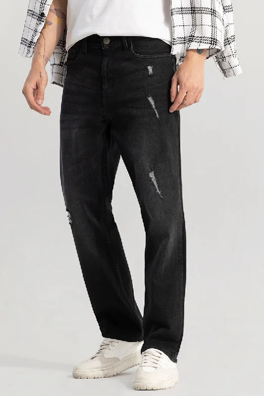 Stretch Jeans for Flexibility -Swankie Washed Black Comfort Fit Jeans