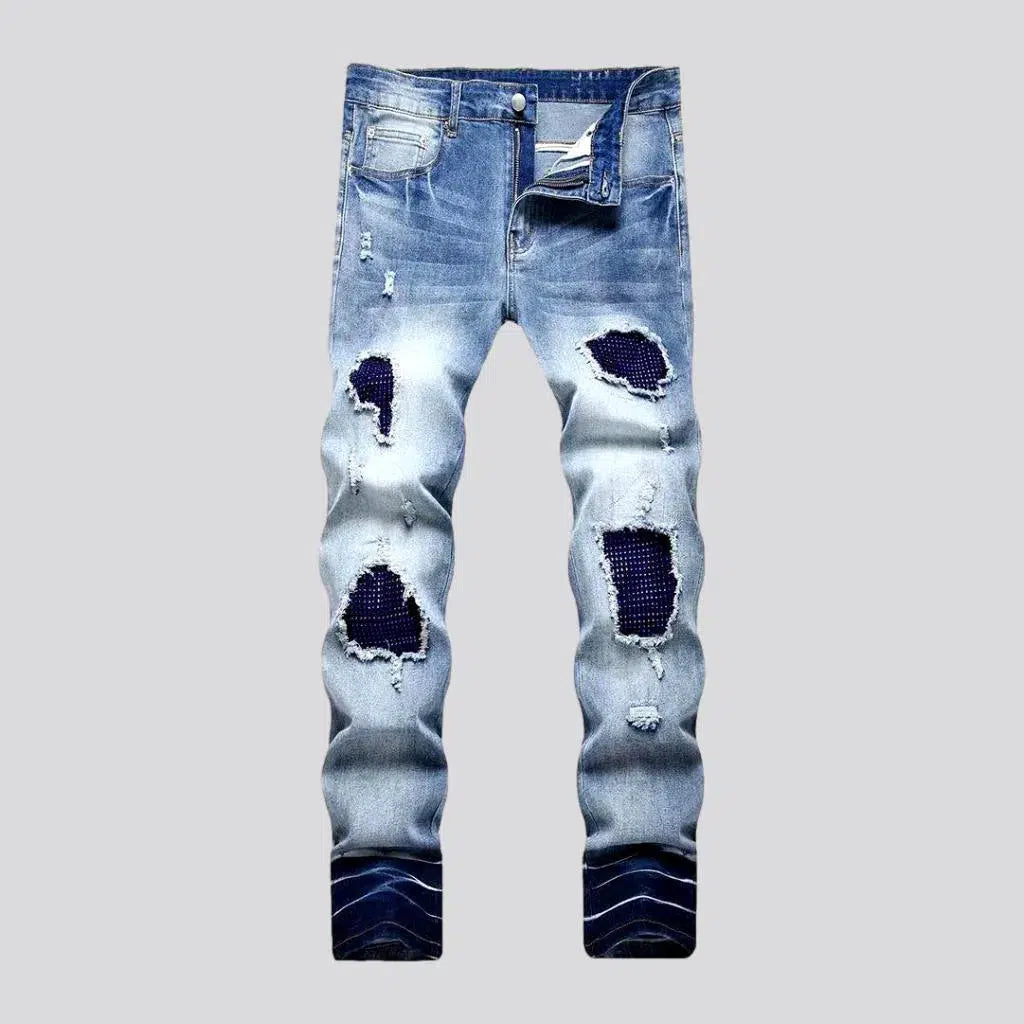 Acid Wash Jeans for Vintage -Grunge sanded jeans
 for men