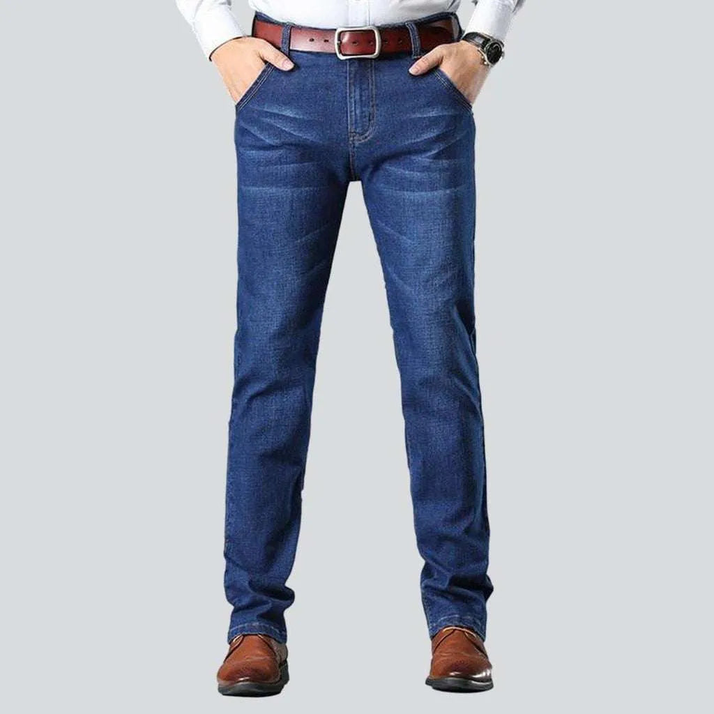 Button Fly Jeans for Traditional -Classic regular men's jeans