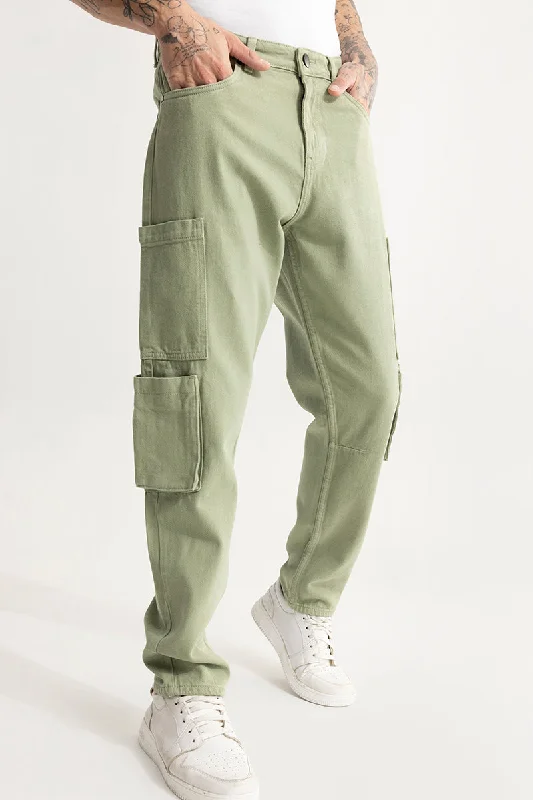 Overalls Jeans for Workwear -Void Green Baggy Fit Jeans