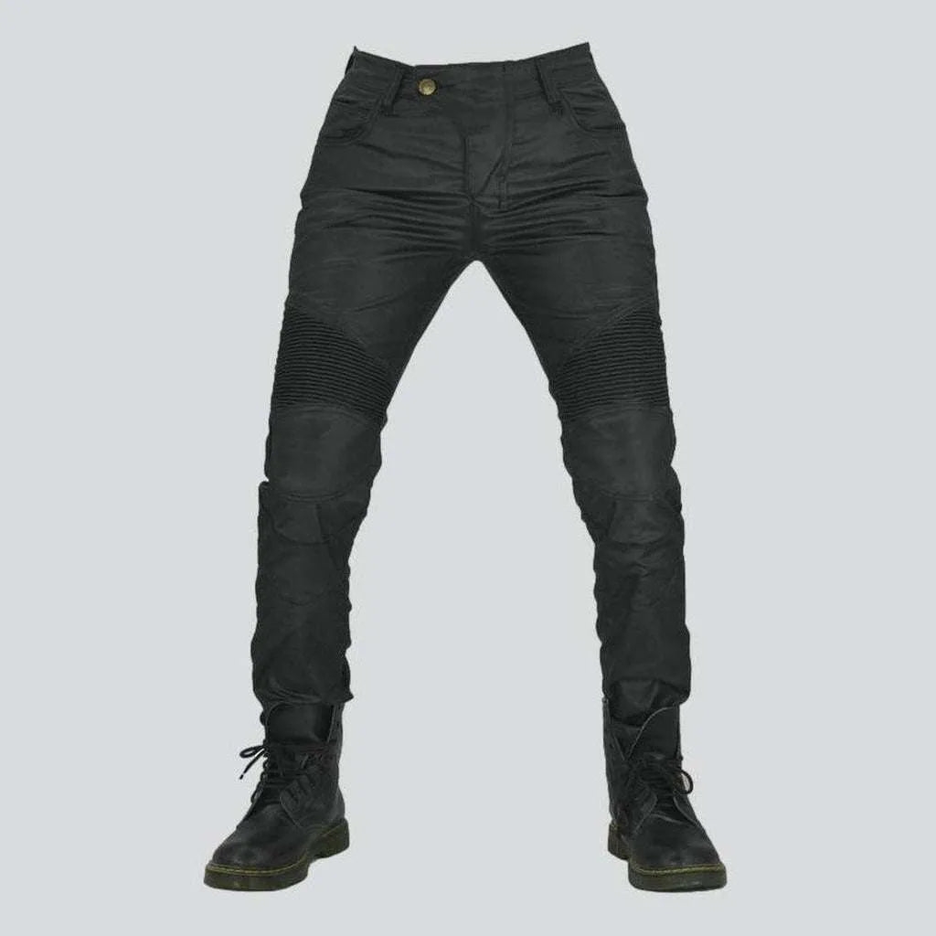 Sustainable Jeans for Eco -Waterproof coated men's biker jeans