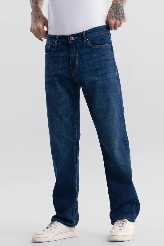 Casual Friday Jeans for Relaxed -EasyStride Dark Blue Comfort Fit Jeans