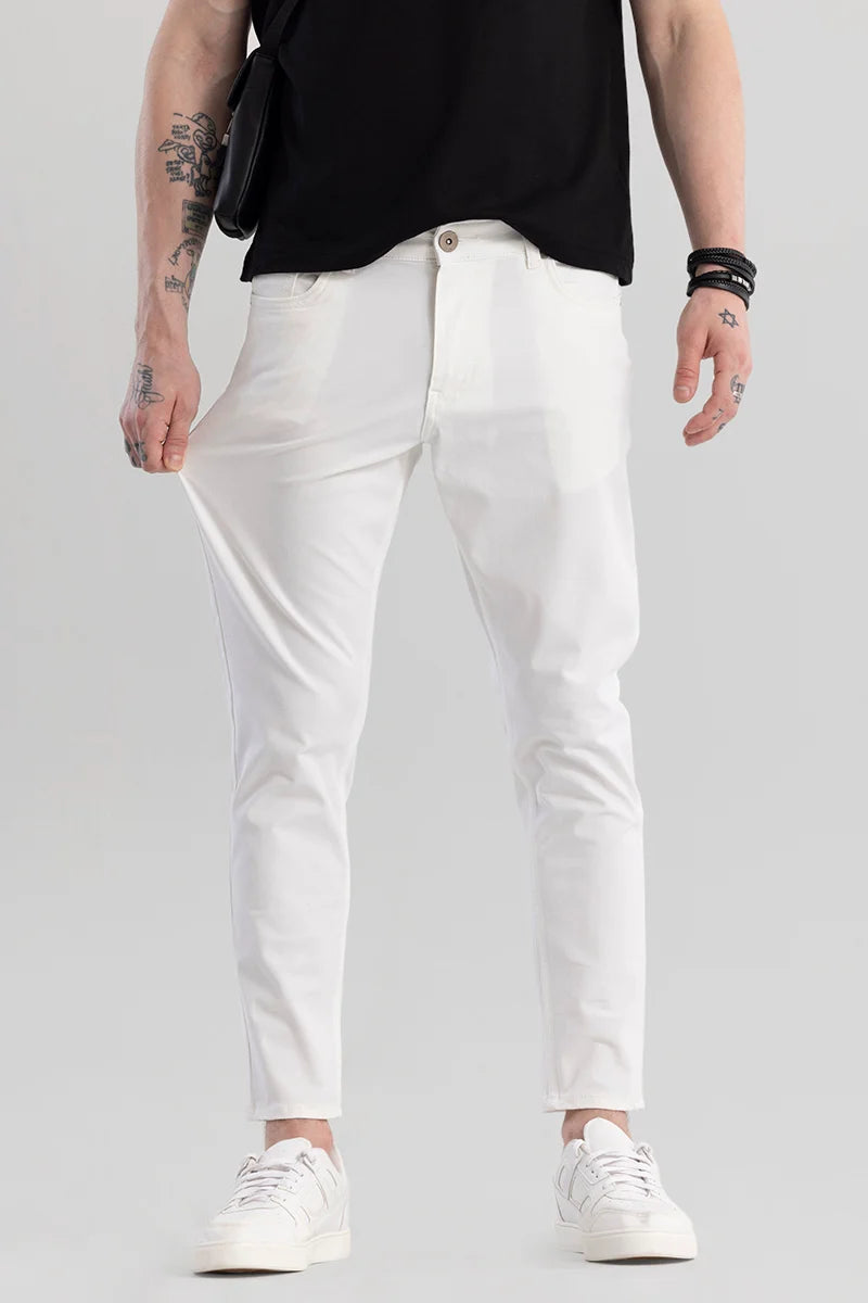 Affordable Jeans for Budget -Proflex White Skinny Fit Jeans