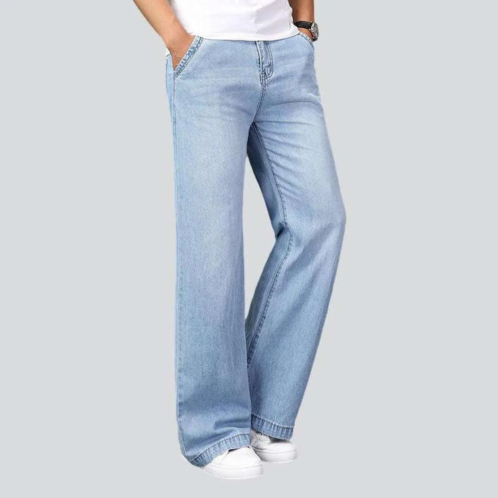 Travel Jeans for On-the-go -Stylish wide-leg men's jeans