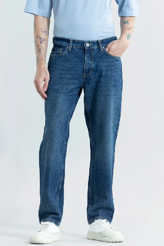 Sustainable Jeans for Eco -Refined Midnight Blue Relaxed Fit Jeans