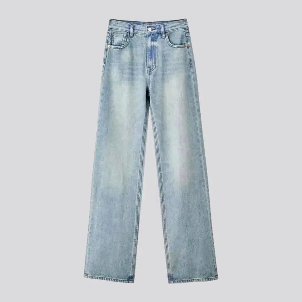 Overalls Jeans for Workwear -90s sanded jeans
 for women