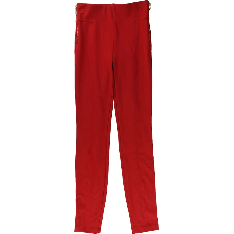 Loose-fit tight trousers for women with high waist and casual, comfortable style -I-N-C Womens Zip Side Casual Leggings, Red, 0