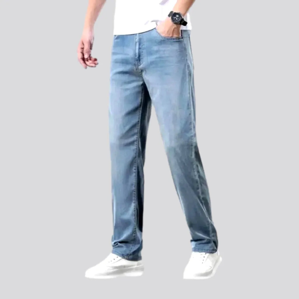 Printed Jeans for Pattern -Light-wash stonewashed jeans
 for men