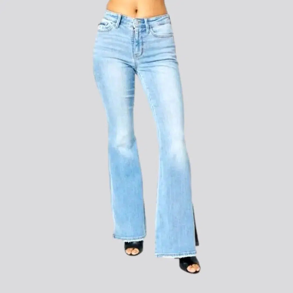 Branded Jeans for Quality -Light-wash sanded jeans
 for women